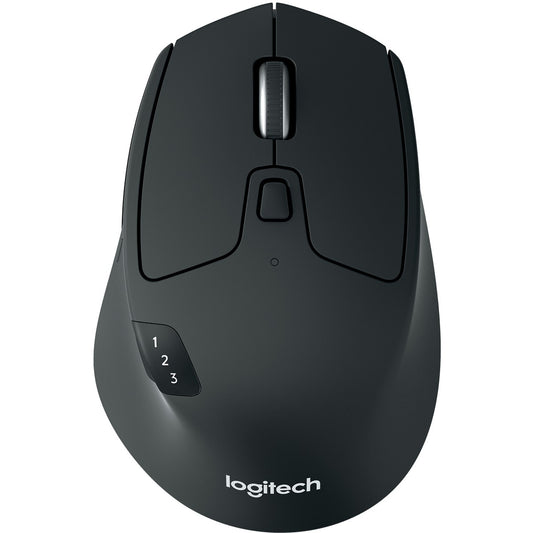 Logitech M720. Desni. Optički. RF bežični + Bluetooth. 1000 DPI. Crni.