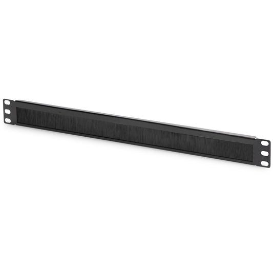 Digitus traka s kablovskim četkama za ormare od 483 mm (19"). Poklopna ploča. Crna. 1 komad. 24 g