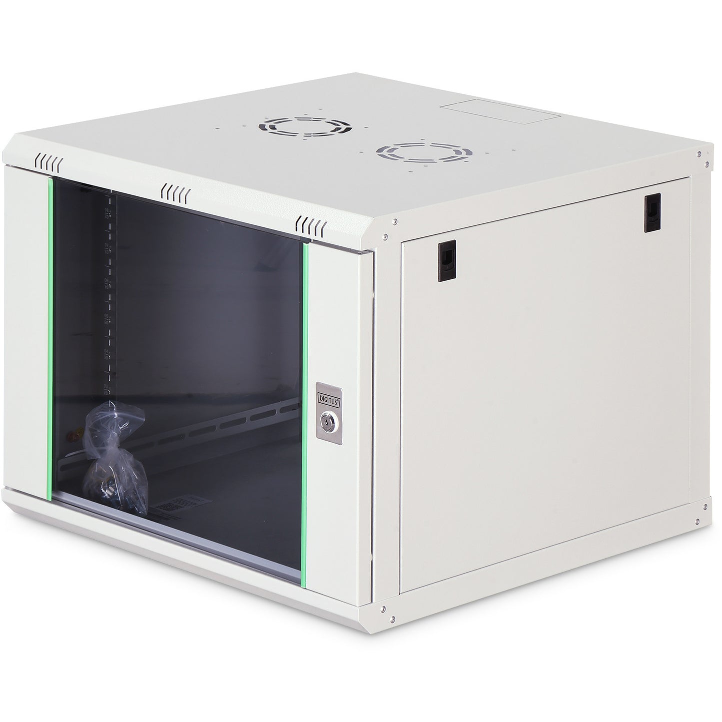Digitus Dynamic Basic Series zidno kućište - 600x600 mm (ŠxV). Zidna polica. 9U. 60 kg. Može se zaključati. Siva.